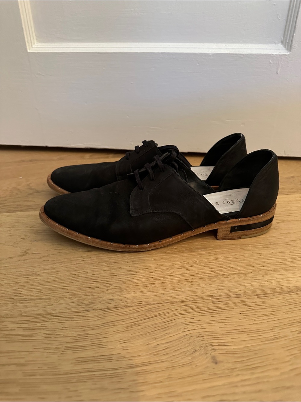 Freda Salvador Black Suede Lace-Up Shoes, 7.5